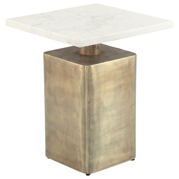 Table Nyra d'appoint, Blanc/Brass