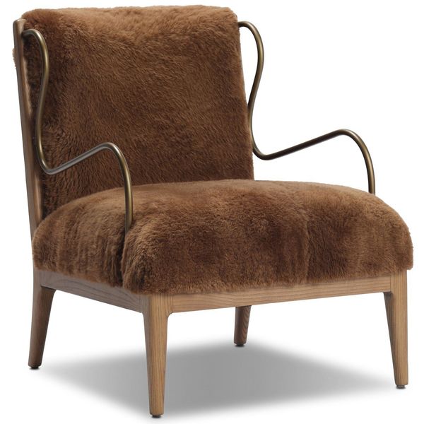 Chaise Yesenia, Ochre Shearling